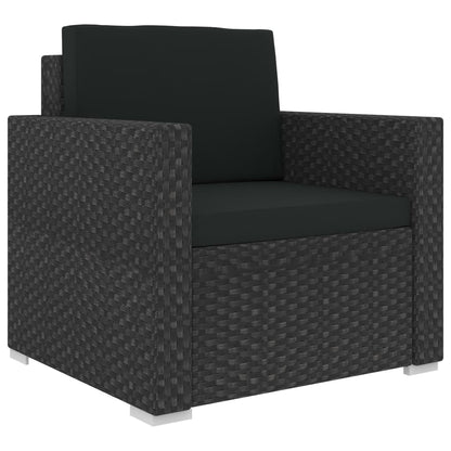 Set Divani da Giardino 12 pz con Cuscini in Polyrattan Nero - homemem39