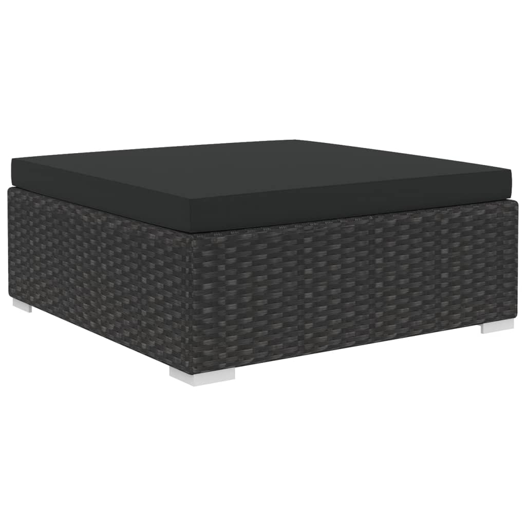 Set Divani da Giardino 10 pz con Cuscini in Polyrattan Nero - homemem39