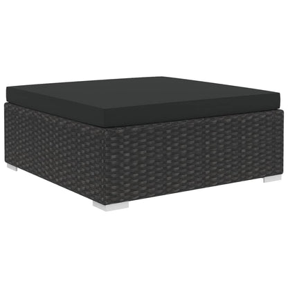 Set Divani da Giardino 10 pz con Cuscini in Polyrattan Nero - homemem39