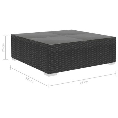 Set Divani da Giardino 10 pz con Cuscini in Polyrattan Nero - homemem39
