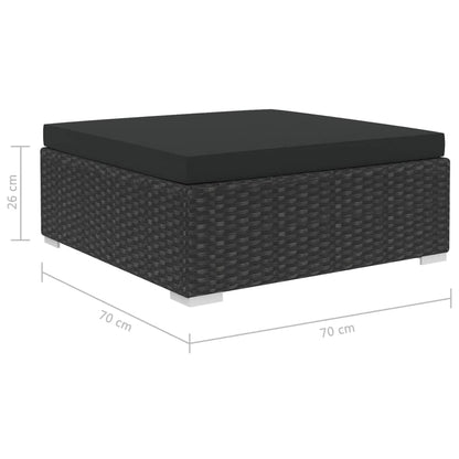 Set Divani da Giardino 12 pz con Cuscini in Polyrattan Nero - homemem39