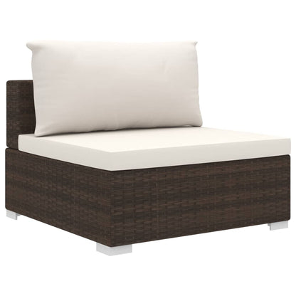Set Divani da Giardino 8 pz con Cuscini in Polyrattan Marrone | homemem39