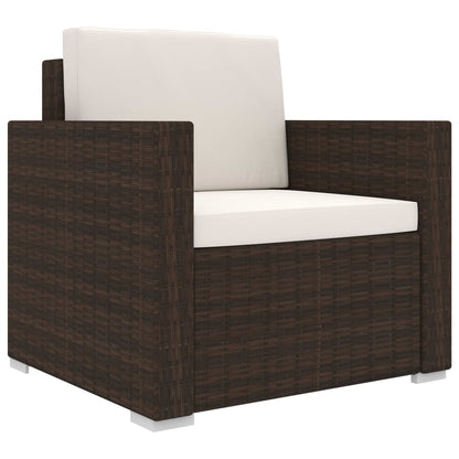 Set Divani da Giardino 8 pz con Cuscini in Polyrattan Marrone | homemem39