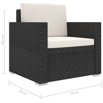 Set Divani da Giardino 8 pz con Cuscini in Polyrattan Nero - homemem39
