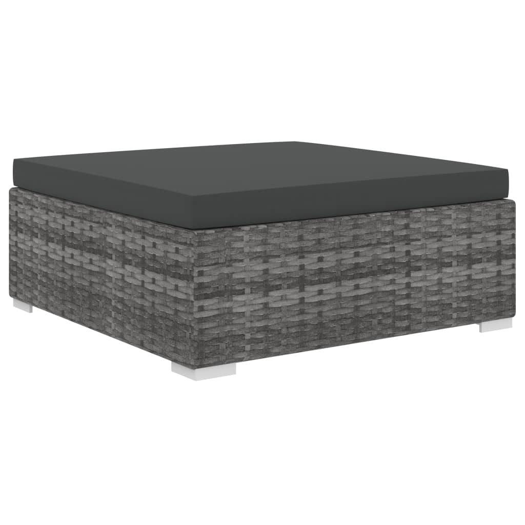 Set Divani da Giardino 4 pz con Cuscini in Polyrattan Grigio | homemem39