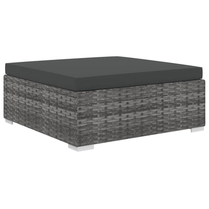 Set Divani da Giardino 4 pz con Cuscini in Polyrattan Grigio | homemem39