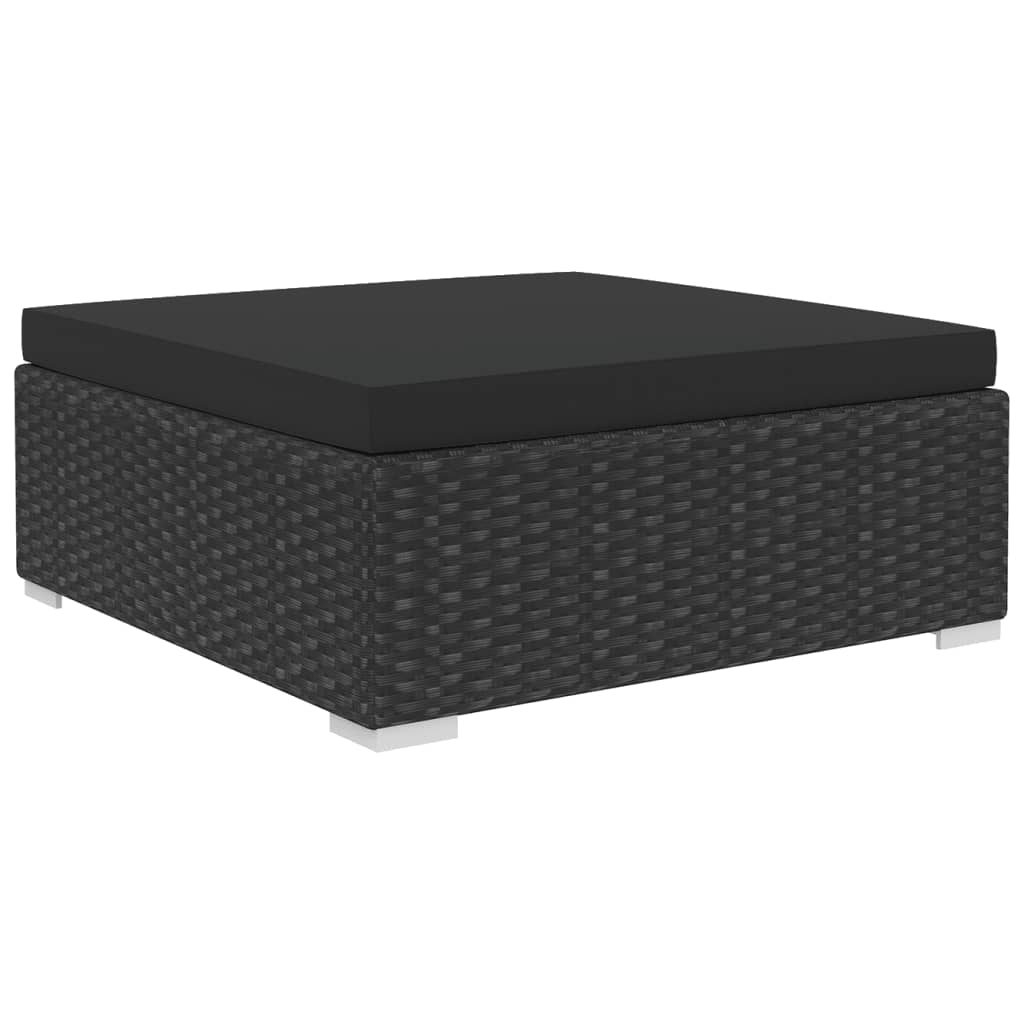 Set Divani da Giardino 4 pz con Cuscini in Polyrattan Nero - homemem39
