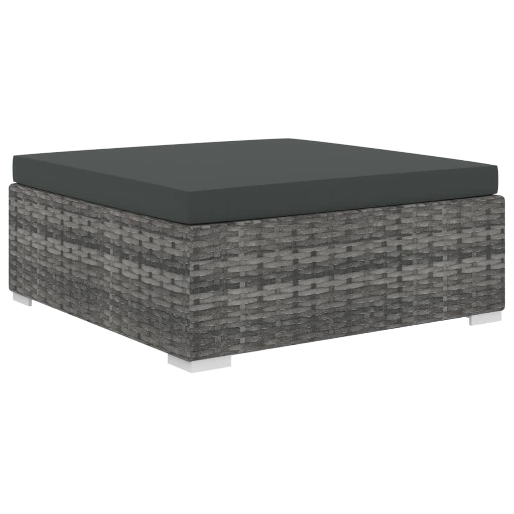 Set Divani da Giardino 5 pz con Cuscini in Polyrattan Grigio | homemem39