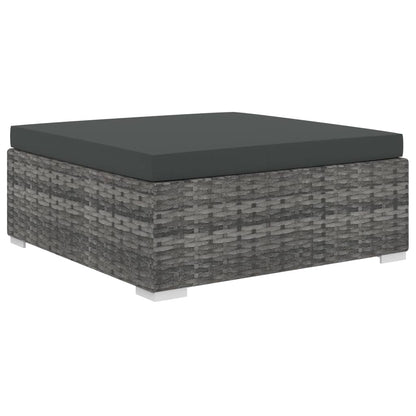 Set Divani da Giardino 5 pz con Cuscini in Polyrattan Grigio | homemem39
