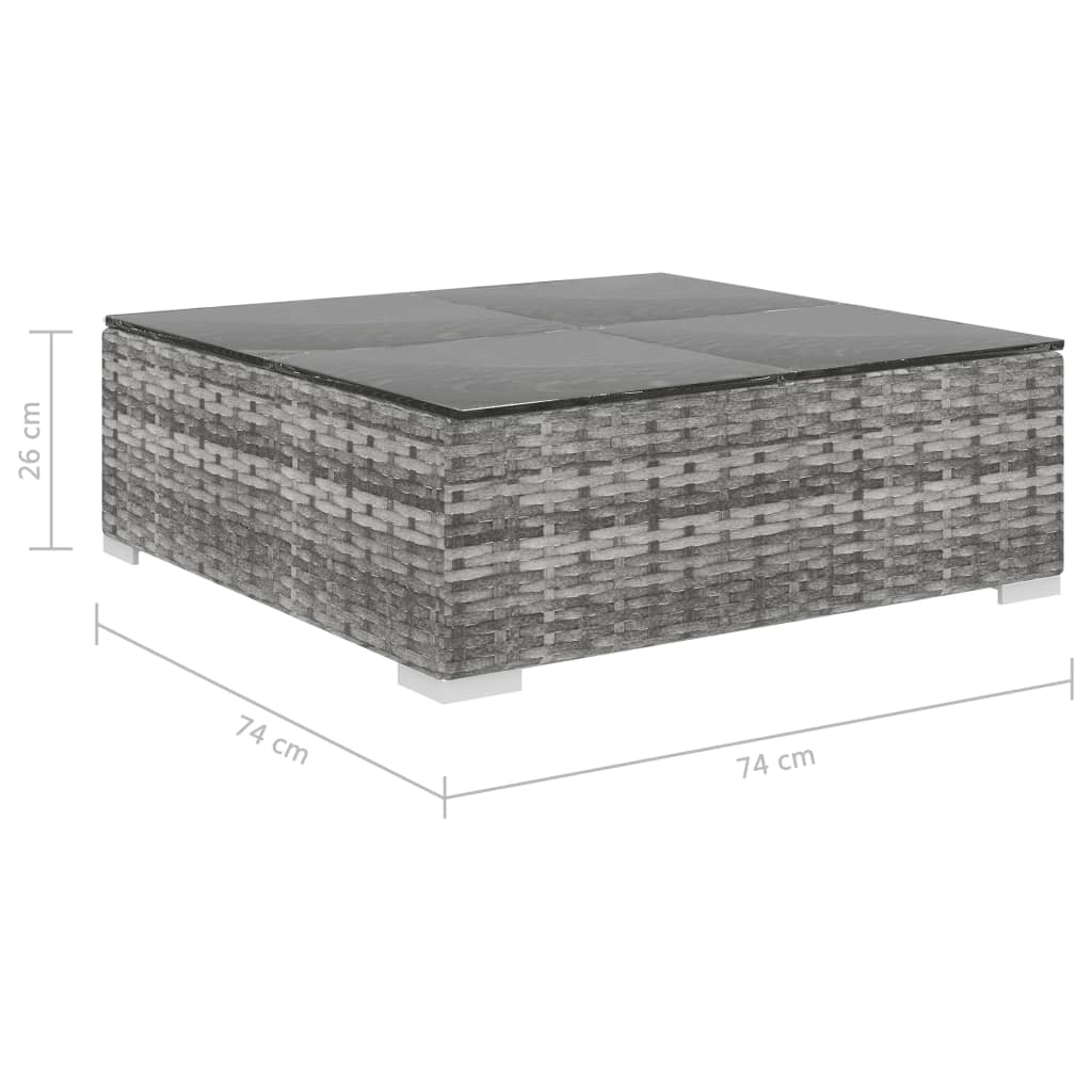 Set Divani da Giardino 5 pz con Cuscini in Polyrattan Grigio | homemem39
