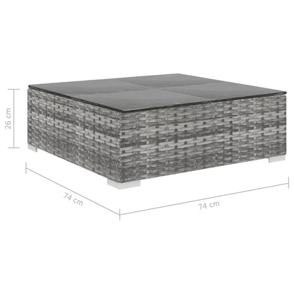 Set Divani da Giardino 5 pz con Cuscini in Polyrattan Grigio | homemem39