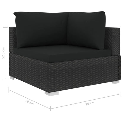 Set Divani da Giardino 5 pz con Cuscini in Polyrattan Nero - homemem39