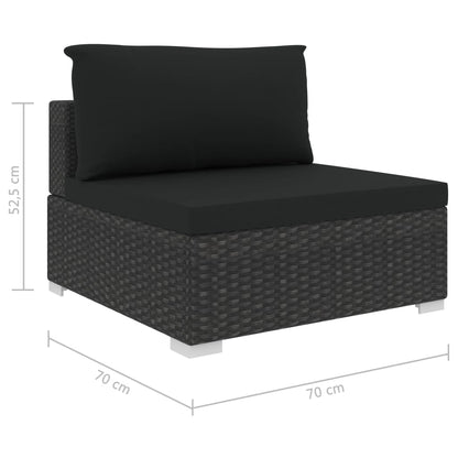 Set Divani da Giardino 5 pz con Cuscini in Polyrattan Nero - homemem39
