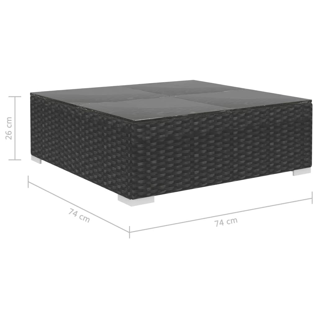 Set Divani da Giardino 9 pz con Cuscini in Polyrattan Nero | homemem39