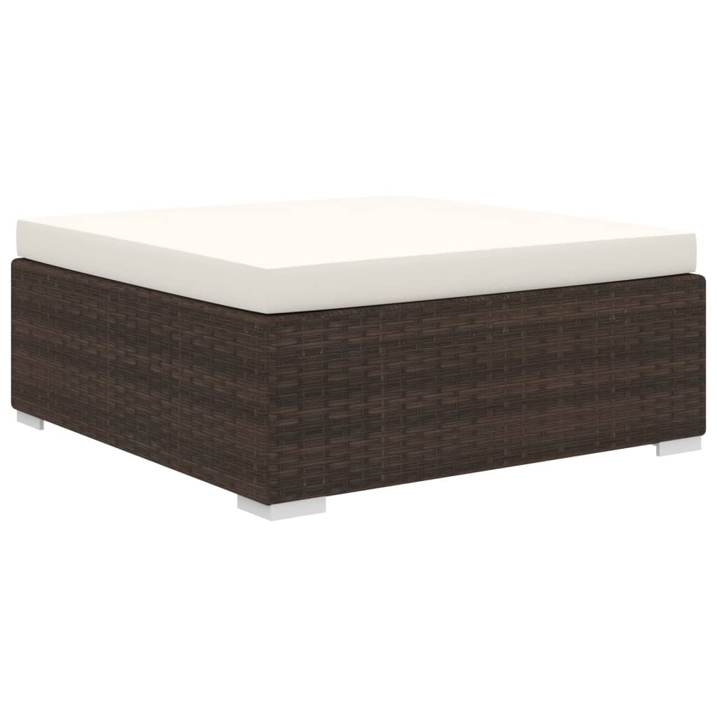 Set Divani da Giardino 11 pz con Cuscini in Polyrattan Marrone - homemem39