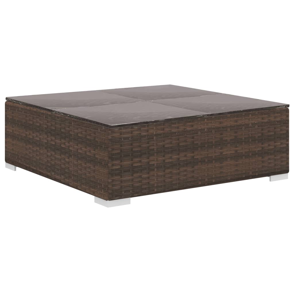 Set Divani da Giardino 11 pz con Cuscini in Polyrattan Marrone - homemem39