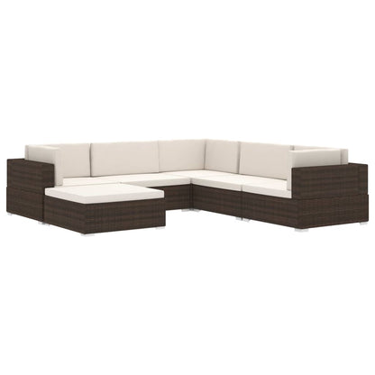 Poggiapiedi Modulare 1 pz con Cuscino in Polyrattan Nero | homemem39