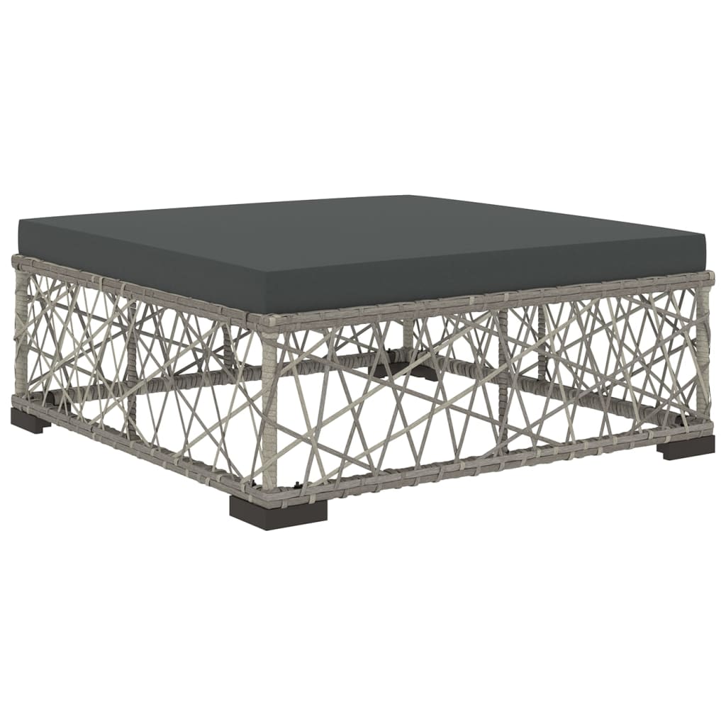 Set Divani da Giardino 5 pz con Cuscini in Polyrattan Grigio | homemem39