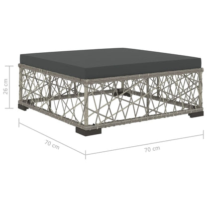 Set Divani da Giardino 5 pz con Cuscini in Polyrattan Grigio | homemem39