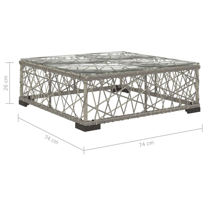 Set Divani da Giardino 5 pz con Cuscini in Polyrattan Grigio | homemem39