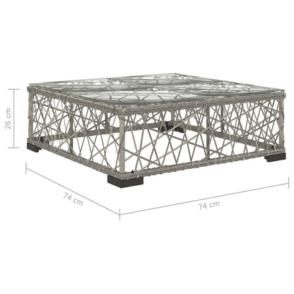 Set Divani da Giardino 5 pz con Cuscini in Polyrattan Grigio - homemem39