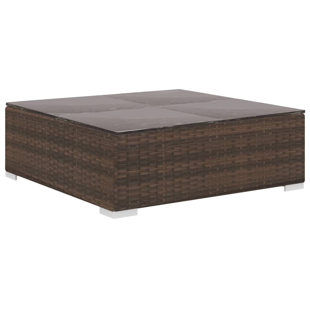 Set Divani da Giardino 10 pz con Cuscini in Polyrattan Marrone - homemem39