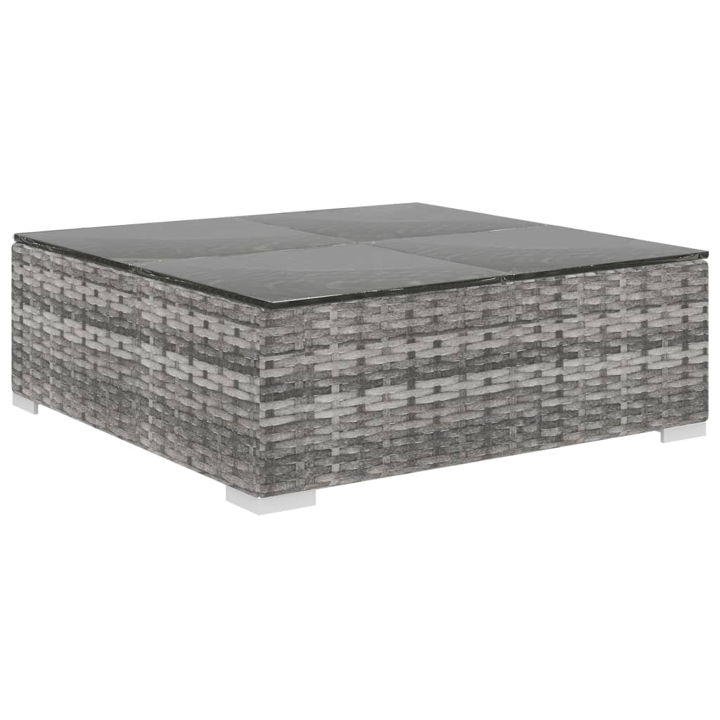 Set Divani da Giardino 10 pz con Cuscini in Polyrattan Grigio - homemem39