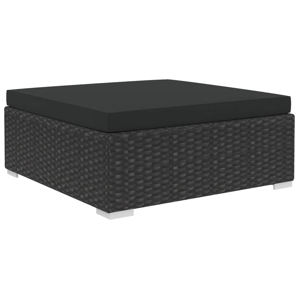 Set Divani da Giardino 10 pz con Cuscini in Polyrattan Nero - homemem39