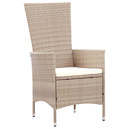 Set da Pranzo da Giardino 7 pz con Cuscini in Polyrattan Beige | homemem39