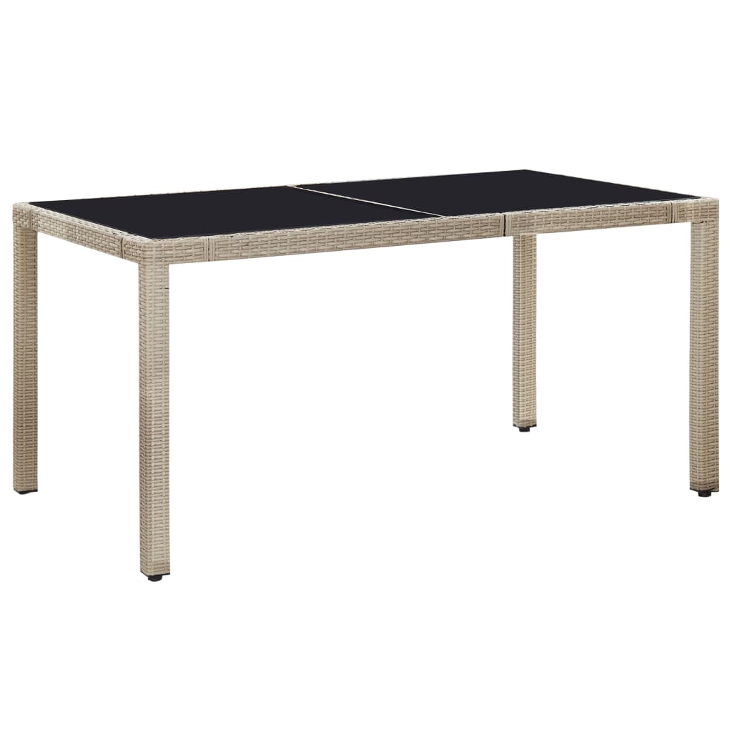 Set da Pranzo da Giardino 7 pz con Cuscini in Polyrattan Beige | homemem39