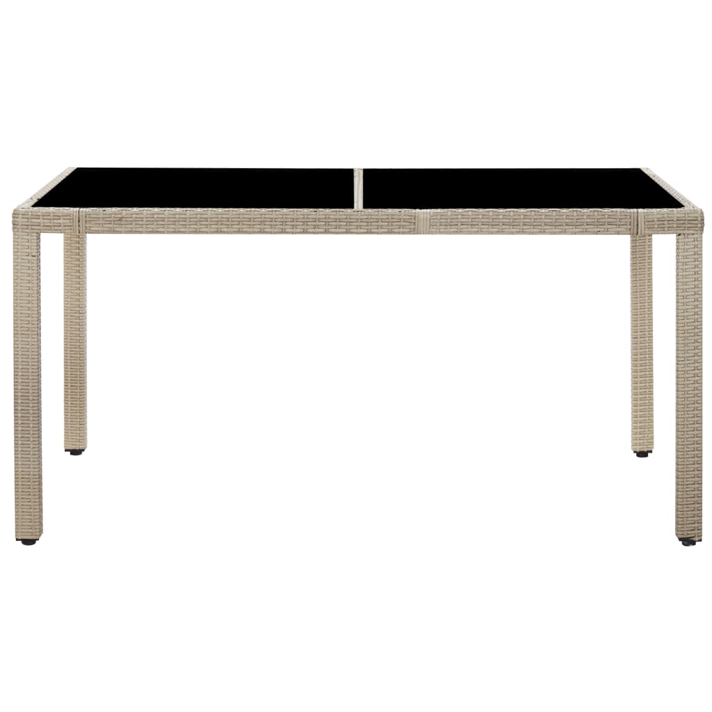 Set da Pranzo da Giardino 7 pz con Cuscini in Polyrattan Beige | homemem39