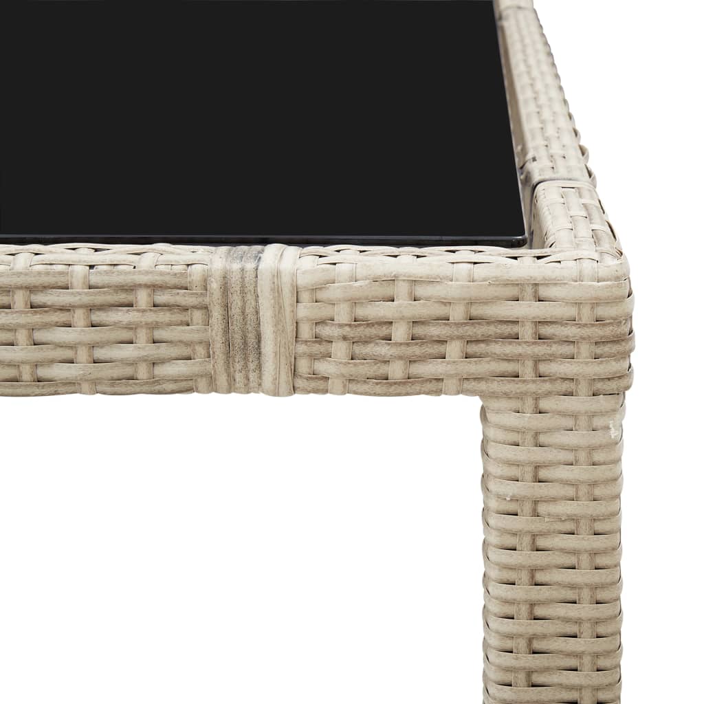 Set da Pranzo da Giardino 7 pz con Cuscini in Polyrattan Beige | homemem39
