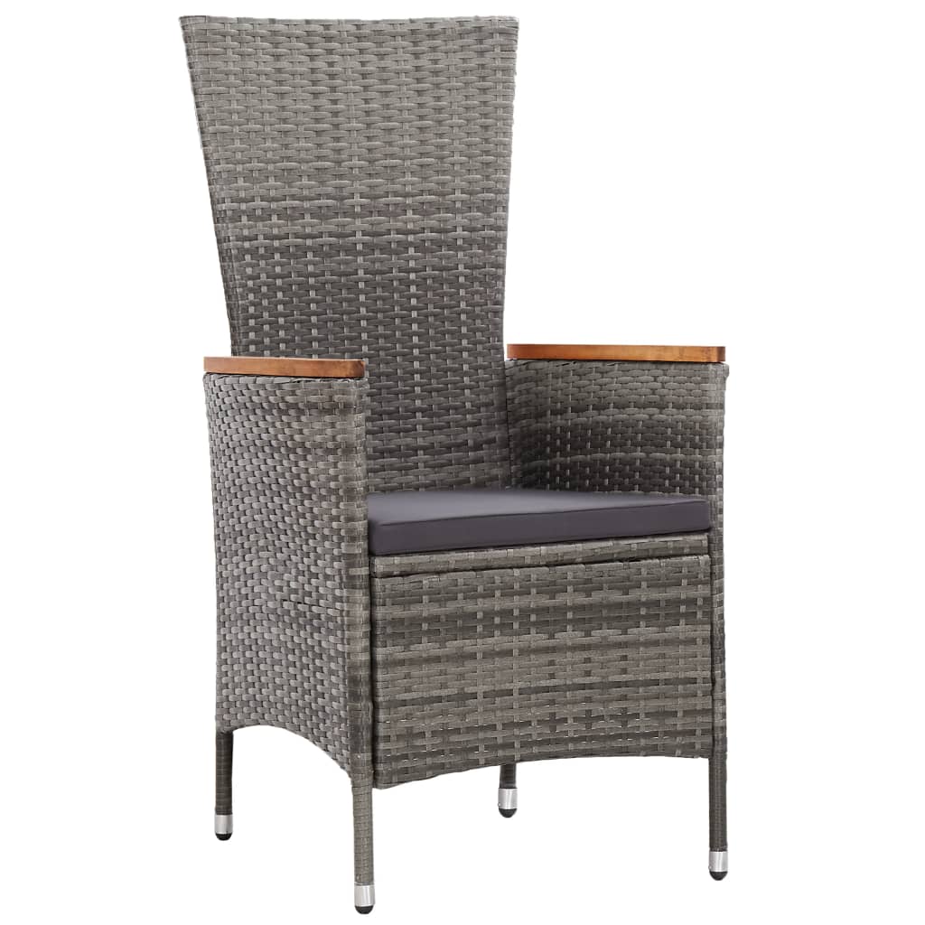 Set da Pranzo da Esterno 9 pz con Cuscini in Polyrattan Grigio | homemem39