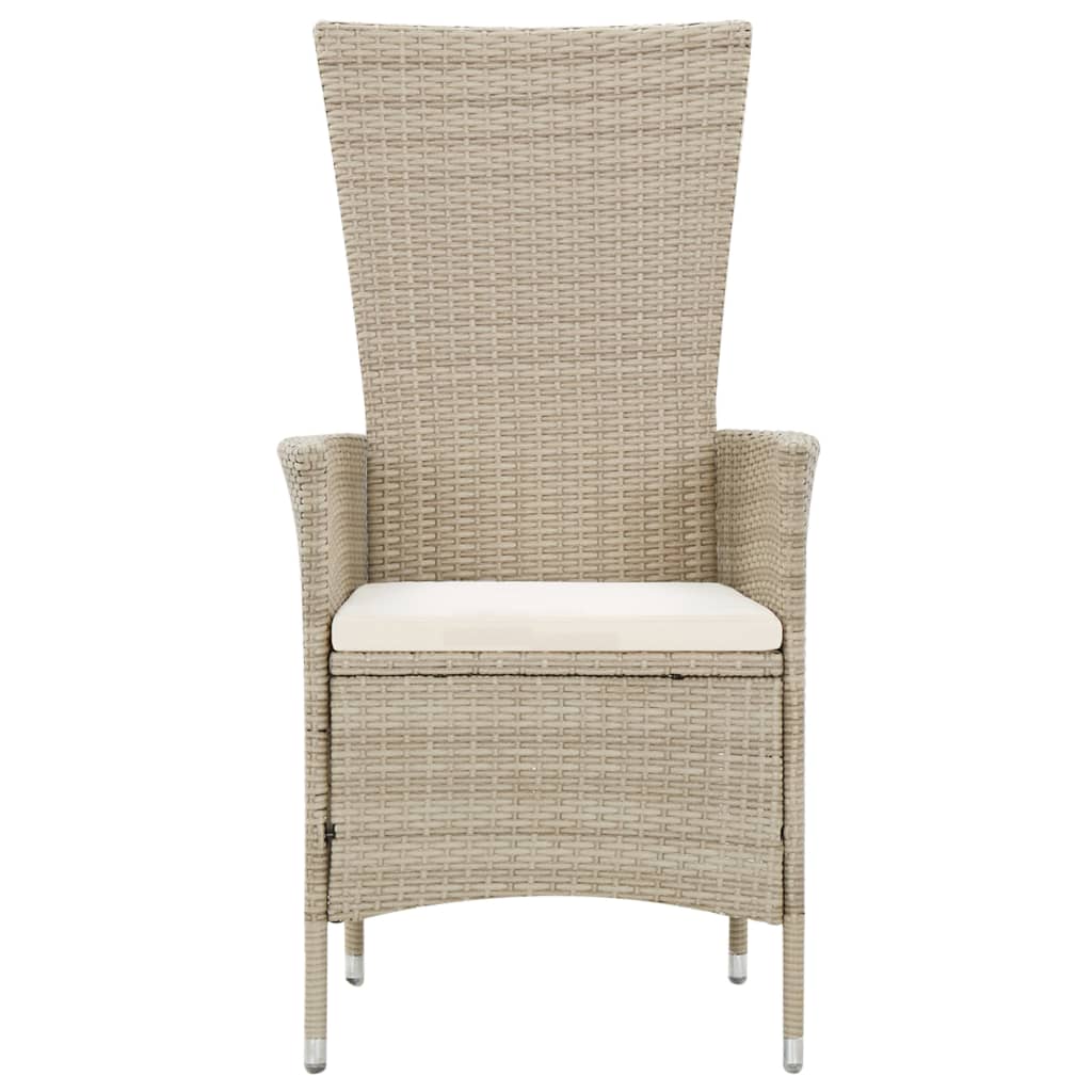 Set da Pranzo da Giardino 9 pz con Cuscini in Polyrattan Beige | homemem39