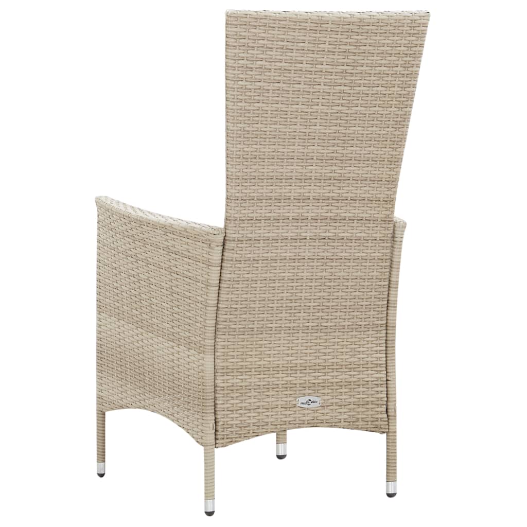 Set da Pranzo da Giardino 9 pz con Cuscini in Polyrattan Beige | homemem39