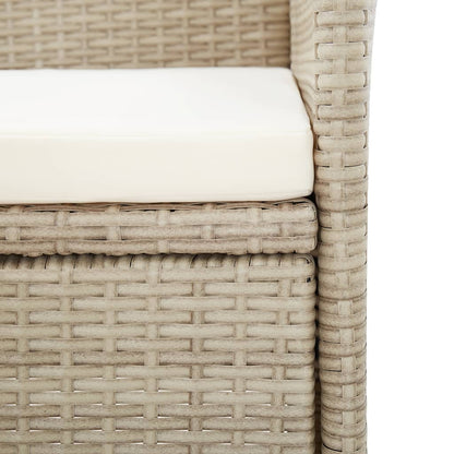 Set da Pranzo da Giardino 9 pz con Cuscini in Polyrattan Beige | homemem39