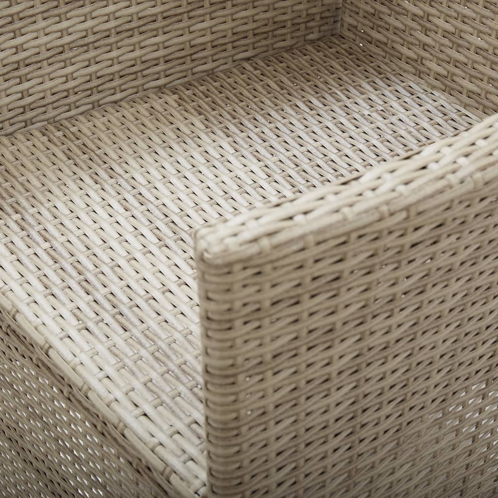 Sedie da Giardino Reclinabili 2 pz con Cuscini Polyrattan Beige | homemem39