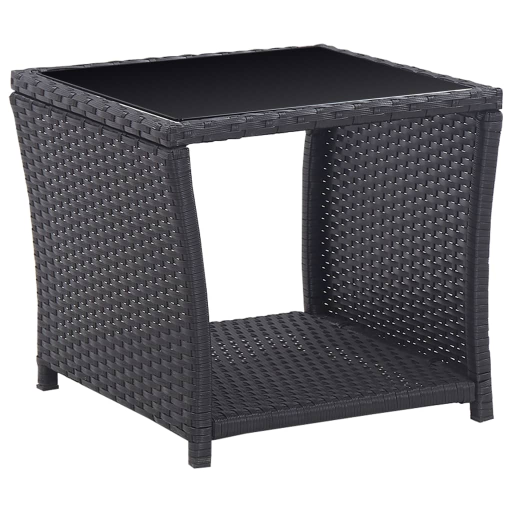 Set da Bistrot 3 pz con Cuscini in Polyrattan Nero | homemem39