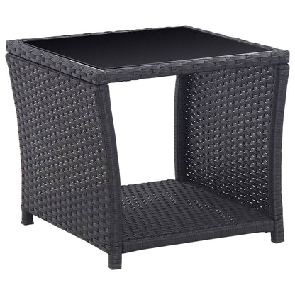 Set da Bistrot 3 pz con Cuscini in Polyrattan Nero | homemem39