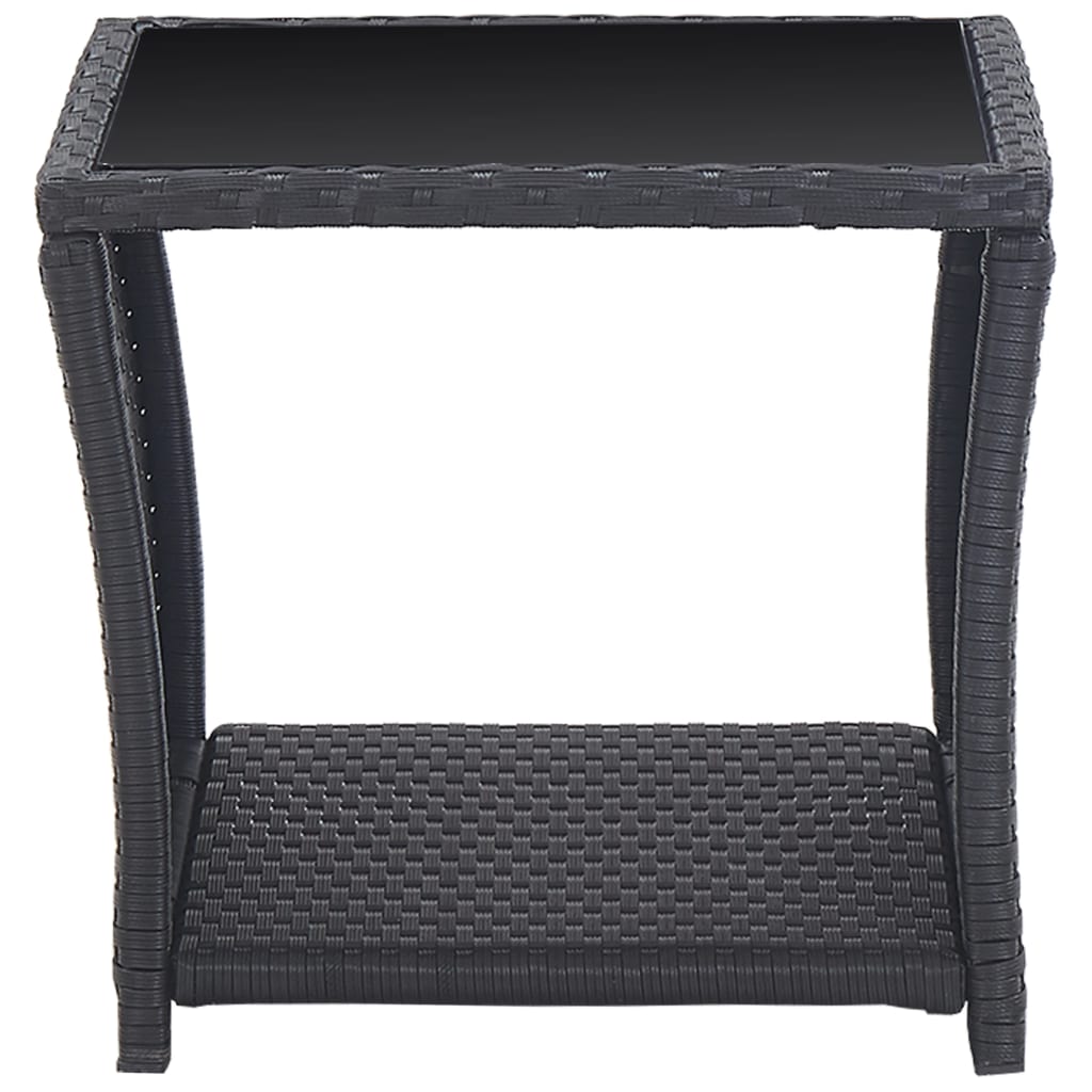 Set da Bistrot 3 pz con Cuscini in Polyrattan Nero | homemem39