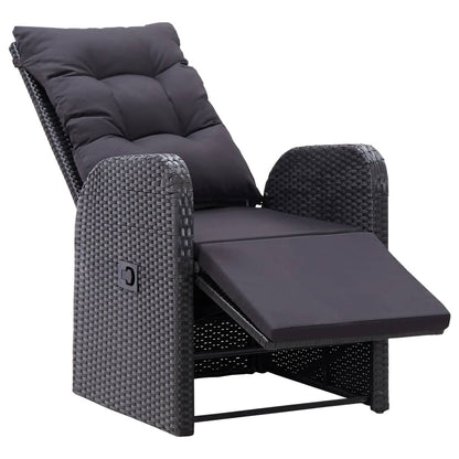 Set da Bistrot 3 pz con Cuscini in Polyrattan Nero | homemem39