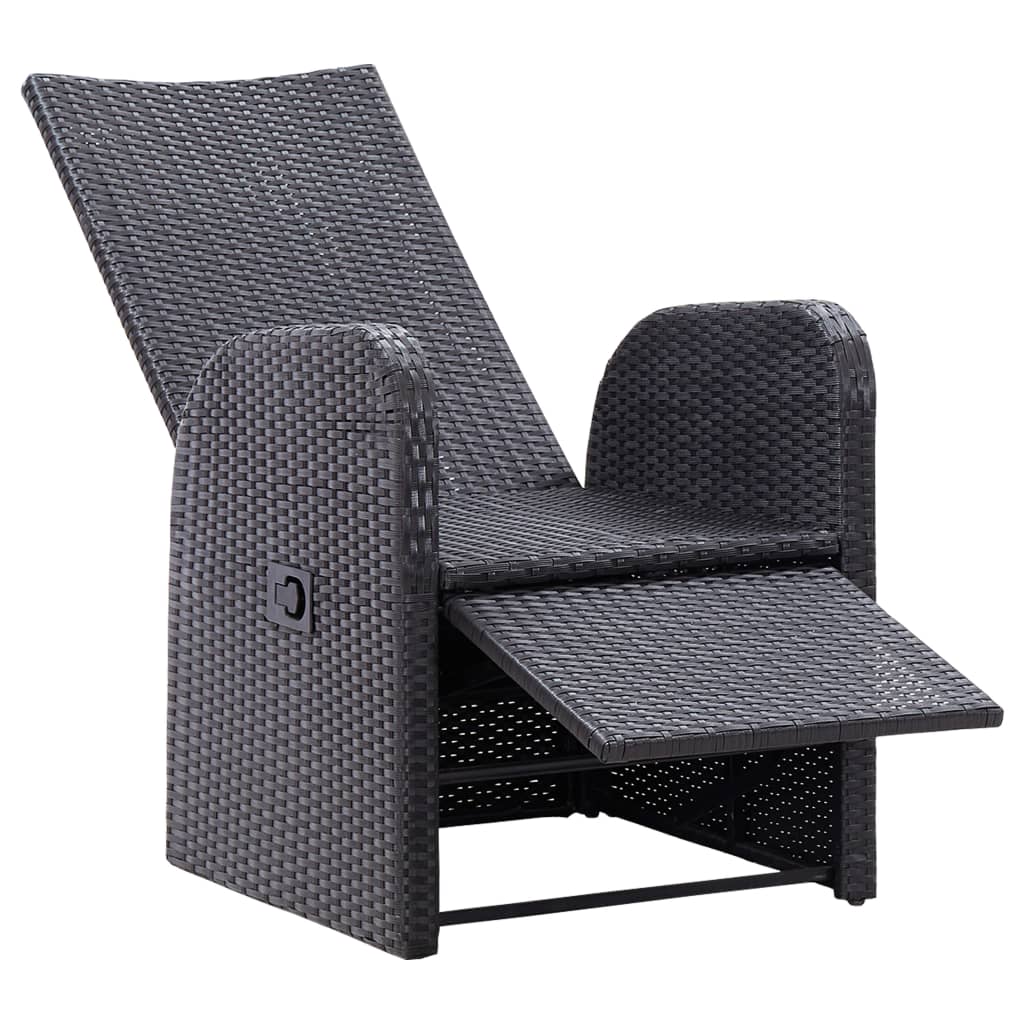 Set da Bistrot 3 pz con Cuscini in Polyrattan Nero | homemem39