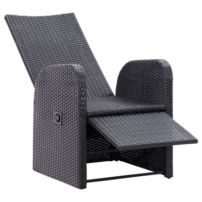 Set da Bistrot 3 pz con Cuscini in Polyrattan Nero | homemem39