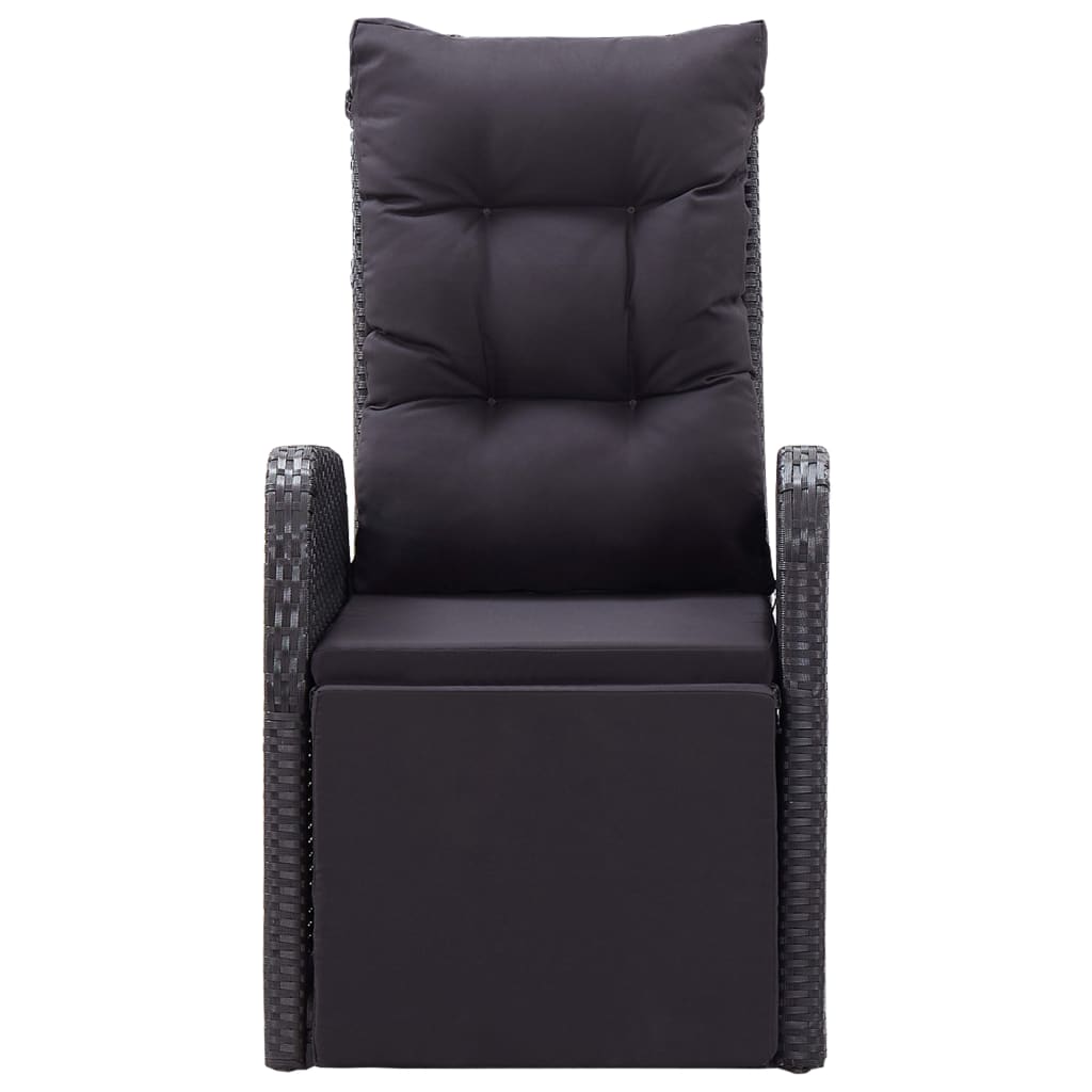 Set da Bistrot 3 pz con Cuscini in Polyrattan Nero | homemem39