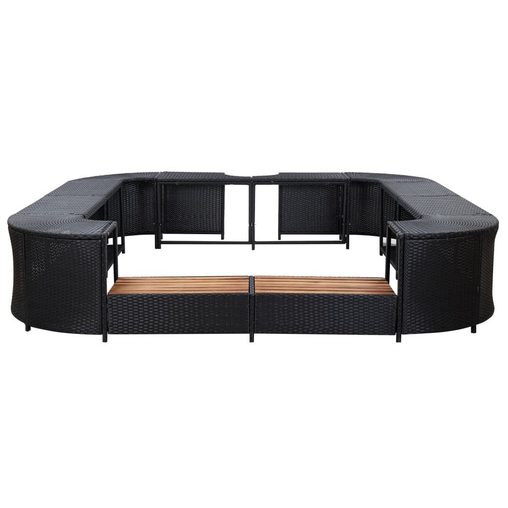 Bordo per Vasca da Spa Quadrato Nero 268x268x55 cm Polyrattan - homemem39