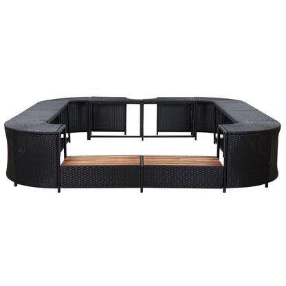 Bordo per Vasca da Spa Quadrato Nero 268x268x55 cm Polyrattan - homemem39