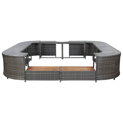 Bordo Spa Quadrato Grigio 268 x 268 x 55 cm in Polyrattan - homemem39