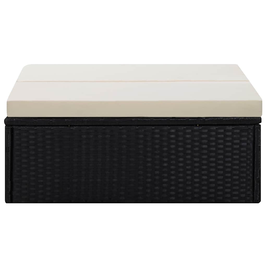 Set Divani da Giardino 2 pz con Cuscini in Polyrattan Nero