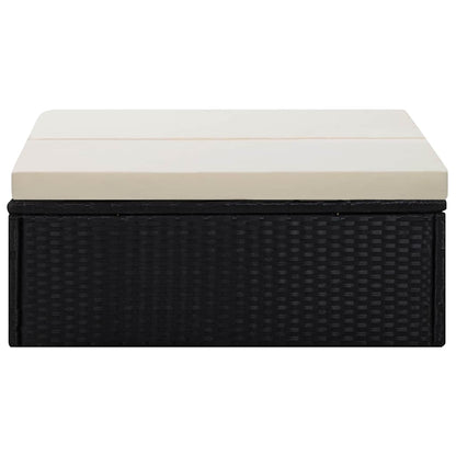 Set Divani da Giardino 2 pz con Cuscini in Polyrattan Nero