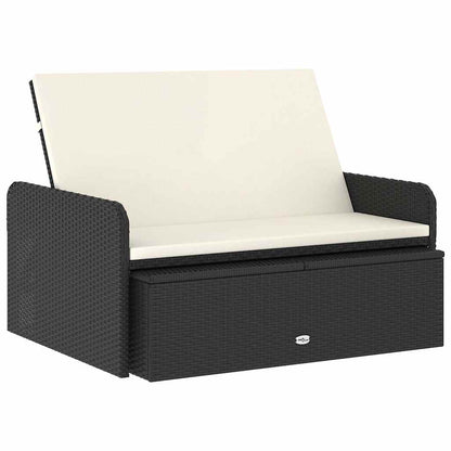 Set Divani da Giardino 2 pz con Cuscini in Polyrattan Nero
